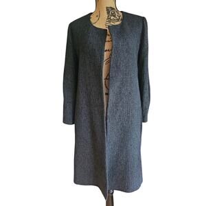 Eileen Fisher Cardigan Jacket Open Front Duster, Pockets, Charcoal, Sz M